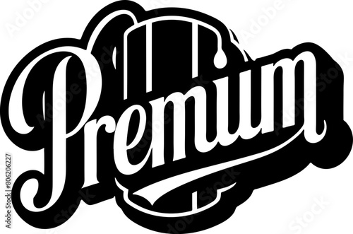 Premium label badge design, text lettering