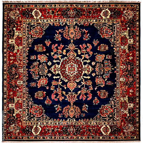 A hand-knotted wool carpet with a traditional Persian design Transparent Background Images 