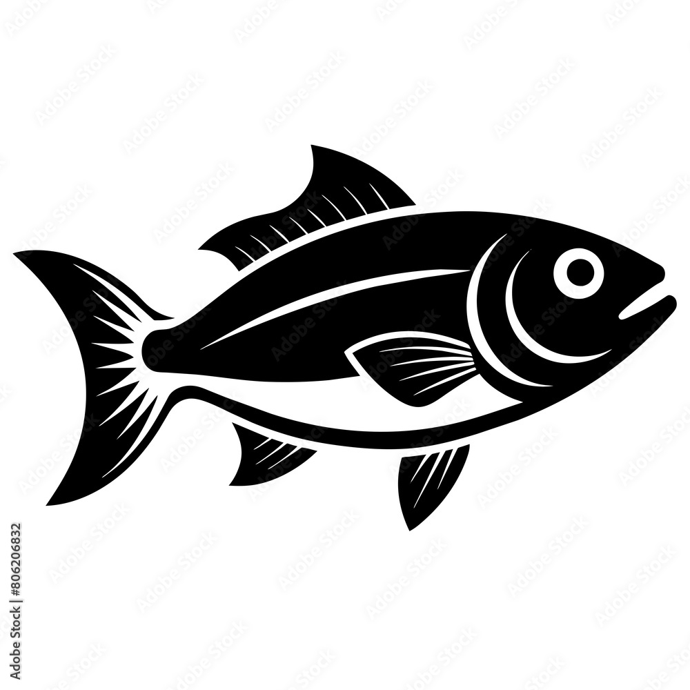 Naklejka premium animal fish vector silhouette illustration art