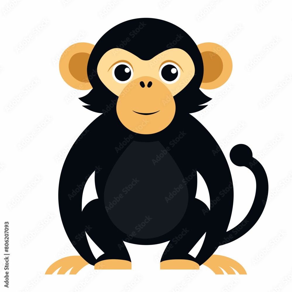 Naklejka premium Monkey vector art silhouette illustration