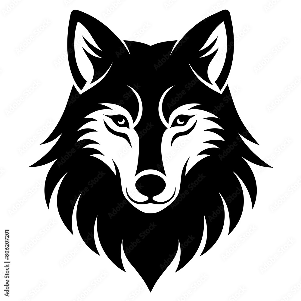 Fototapeta premium wolf head icon