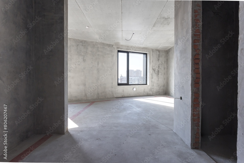 custom made wallpaper toronto digitalinterior of the apartment without decoration in gray colors. rough finish