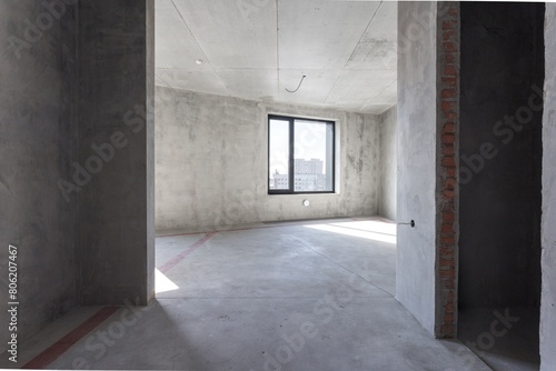 Wallpaper Mural interior of the apartment without decoration in gray colors. rough finish Torontodigital.ca