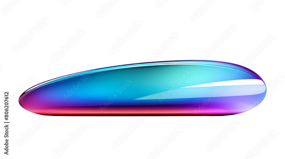 3d fluid abstract iridescent isolated on transparent background