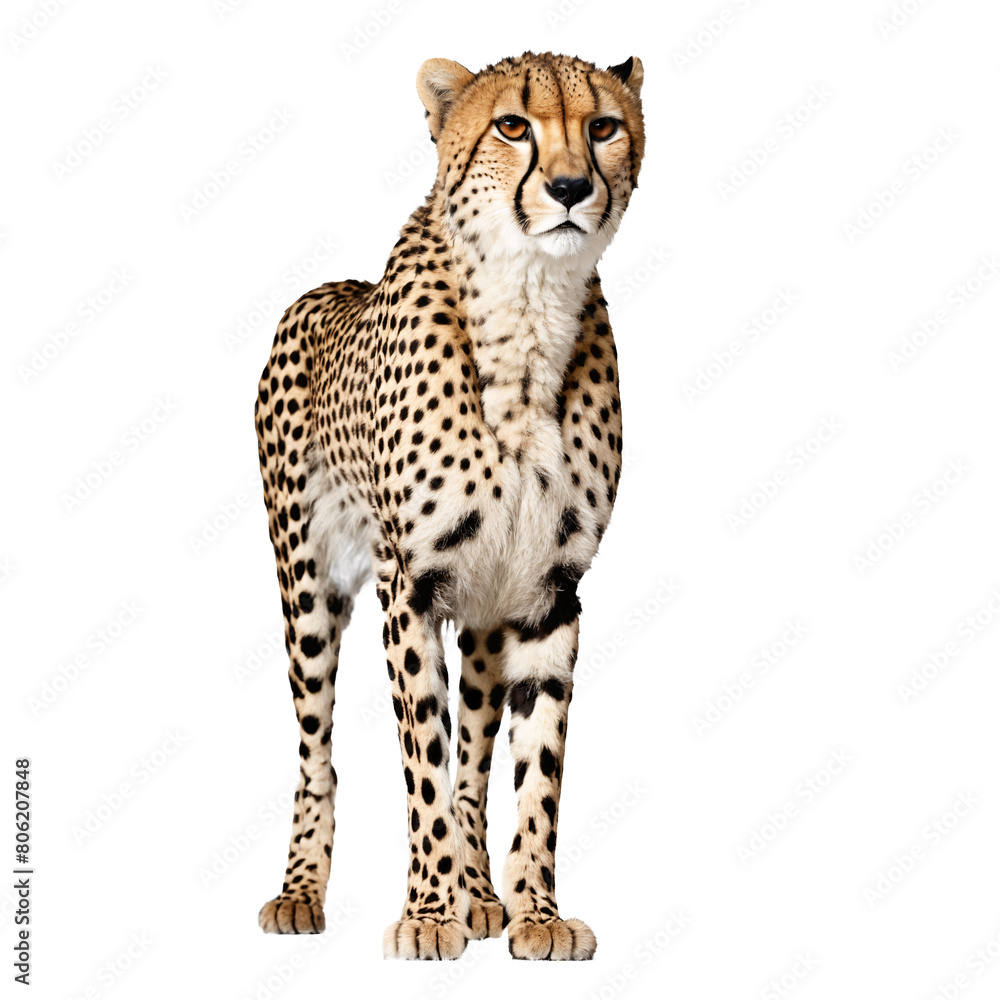 cheetah standing isolated transparent photo cheetah standing isolated transparent photo