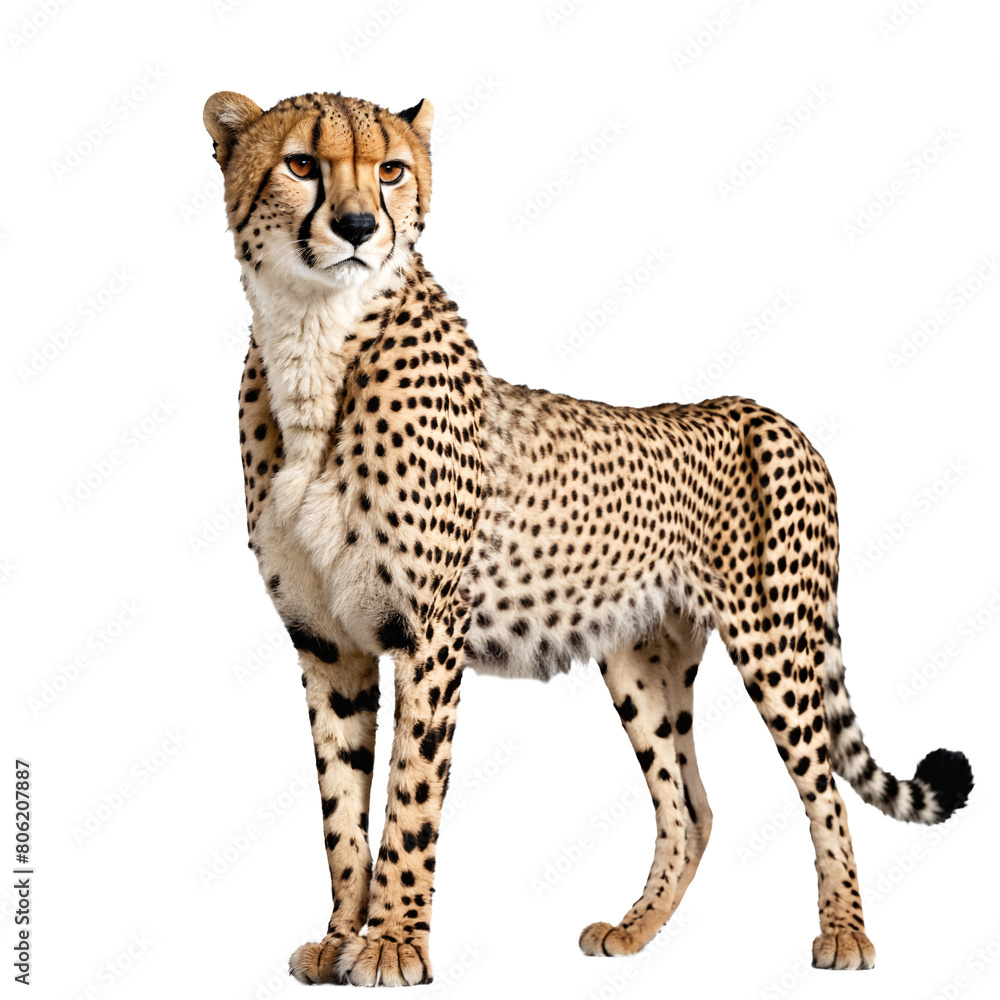 cheetah standing isolated transparent photo cheetah standing isolated transparent photo