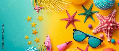 Vibrant summer background perfect for a poster or banner. Use it to promote your summer sale or create a captivating design with a summer fun concept.