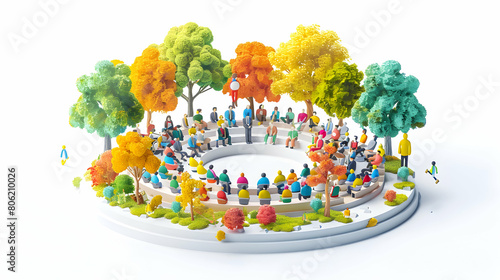 3D Icon Forum Discussion: Experts Debate Population Control Strategies in Isometric Scene