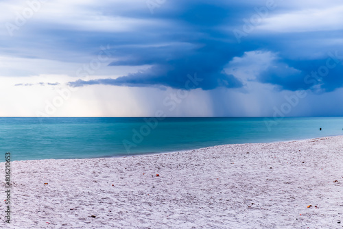 Naples Beach Sunset with a Storm coming
