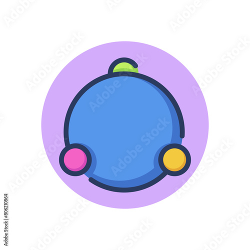 Three chained atoms line icon. Formula, reaction, connection outline sign. Chemistry and science concept. Vector illustration, symbol element for web design and apps