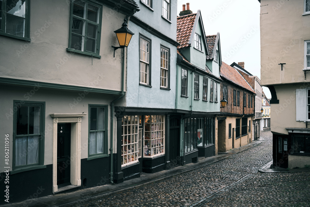 Elm Hill, Norwich, East Anglia, England, UK	
