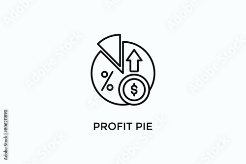 Profit Pie Vector Icon Or Logo Illustration