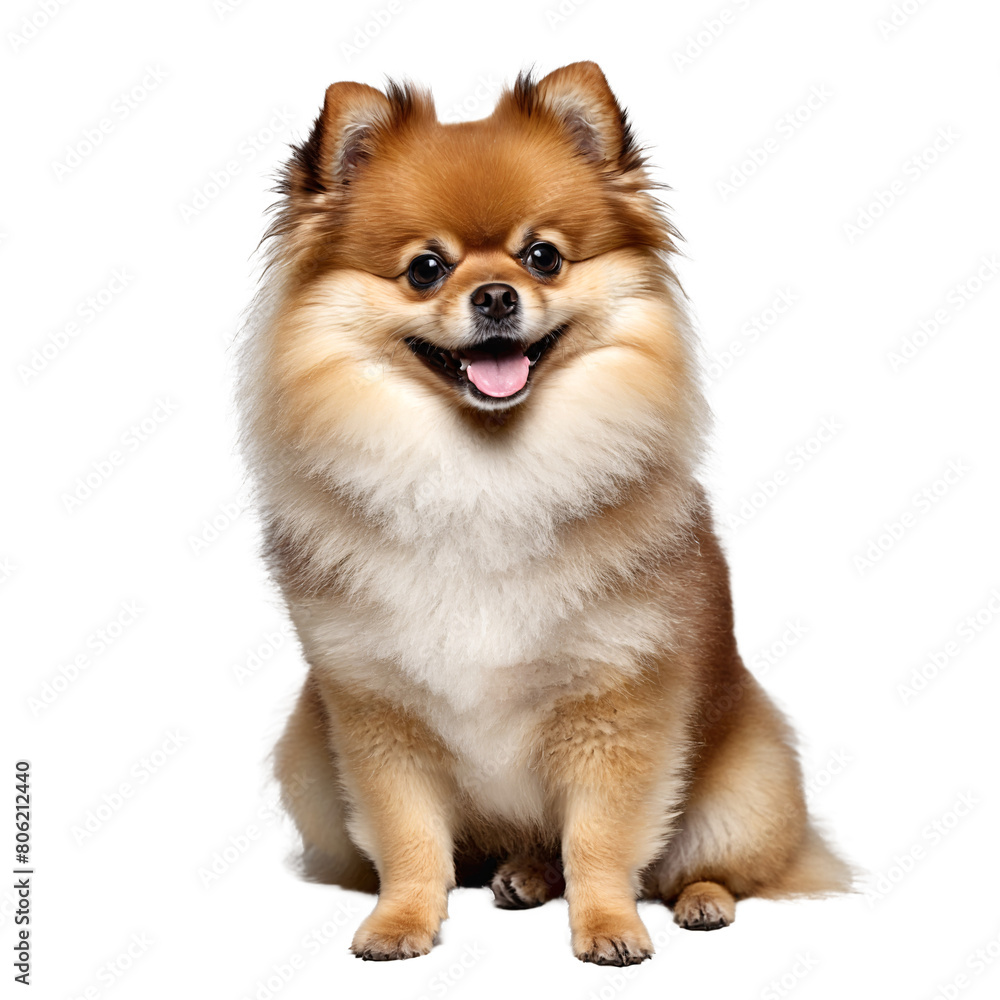 pomeranian dog puppy sitting isolated transparent pomeranian dog puppy sitting isolated transparent