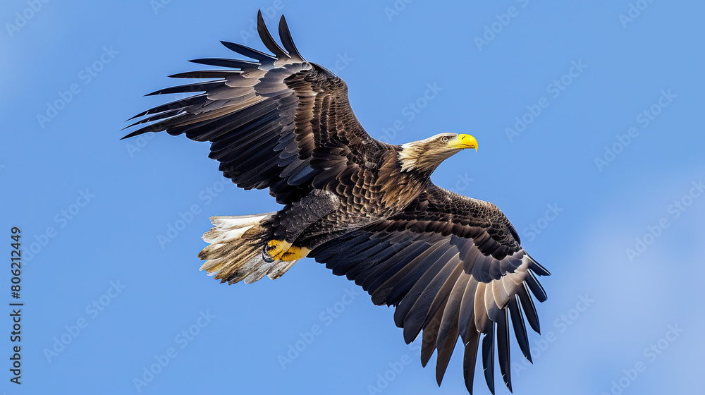Obraz premium Eagle against blue clear sky