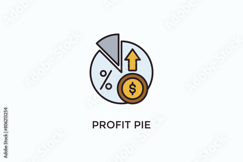 Profit Pie Vector Icon Or Logo Illustration