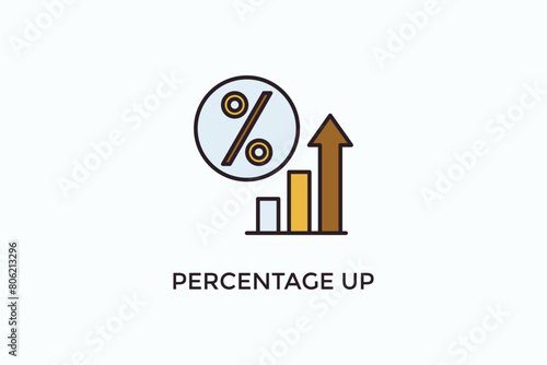 Percentage Up Vector Icon Or Logo Illustration