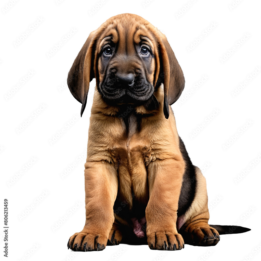 happy vizsla dog puppy sitting isolated transparent