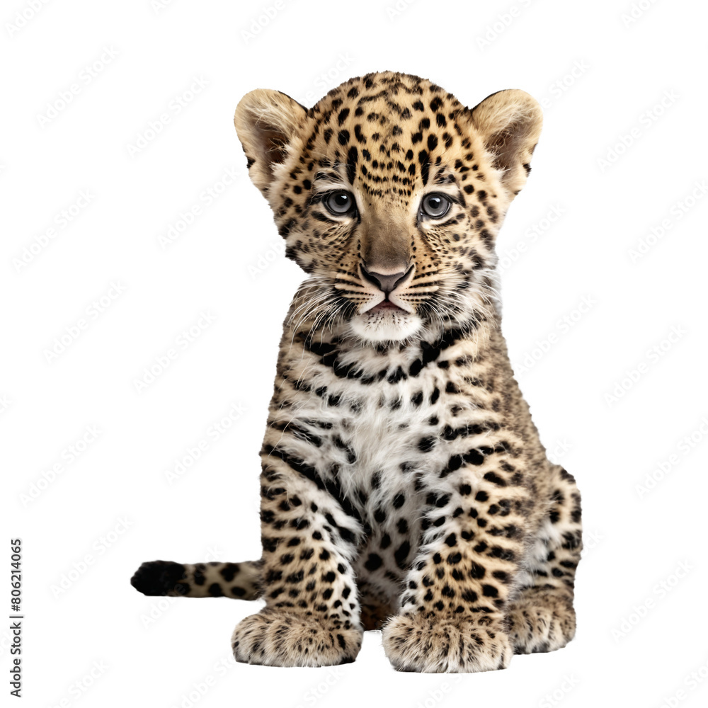 baby leopard sitting isolated transparent photo baby leopard sitting isolated transparent photo