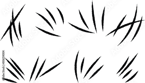 Animals claw scratches icons set. Claw scratches collection. Realistic illustration with black animals claw set. Grange scratches. Set of claws. Wild animals concept. Vector graphic.eps10