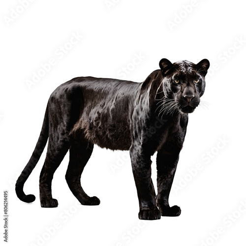 black panther standing isolated transparent photo © Reytr