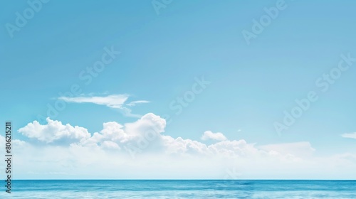 Serene Ocean and Blue Sky Background