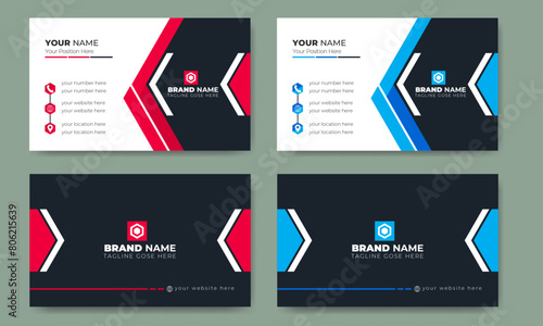 Modern Creative Business Card Template Design For Corporate Business, Professional And Elegant Visiting Card Design.