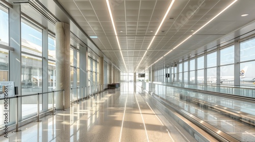Close-up photographs of a newly completed airport terminal 