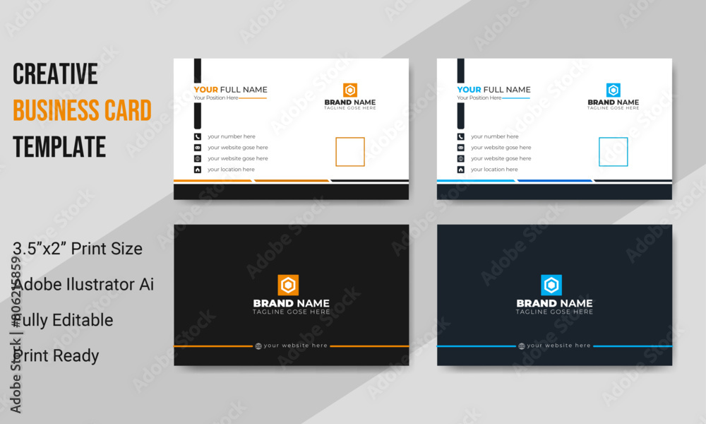 Modern And Simple Business Card With Two Color
variation- Creative and Clean Business Card Template. Visiting Card For Corporate Business Or Personal Use. Modern And Simple Business Card With Two Color
variation- Creative and Clean Business Card Template. Visiting Card For Corporate Business Or Personal Use.