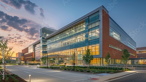 Close-up shots of a newly constructed hospital 