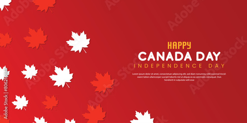 canada day 1st of july wishing design maple leaf  flag typography  background vector file