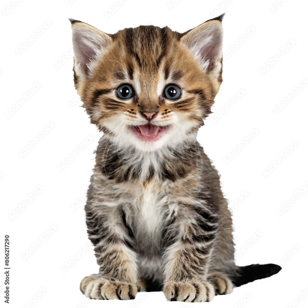 Fototapeta premium highlander cat kitten sitting isolated transparent photo