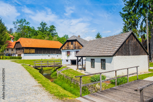 Traditional and picturesque ethno village Kumrovec in Zagorje region in Croatia, birth place of Josip Broz Tito