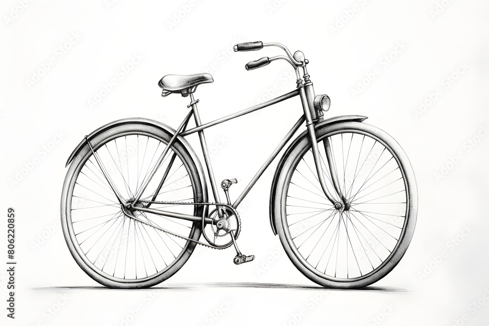 vintage style bike illustration, bike illustrated, bicycle, riding a bike