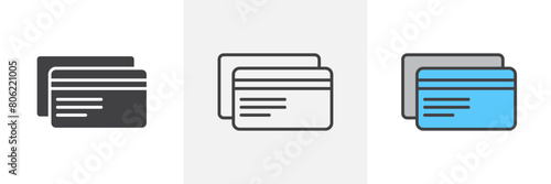 E-Payment Icon Set. Modern credit card vector symbol. Cashless transaction and banking sign.