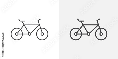 Recreational Cycling Icon Set. Leisure bike vector symbol. Simple bicycle travel sign.
