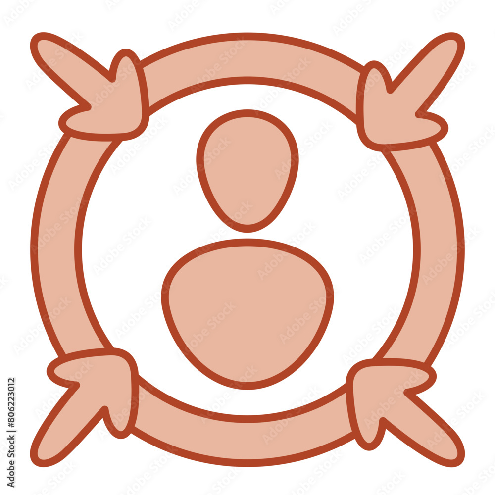 Fototapeta premium Customer Centric Icon Brown