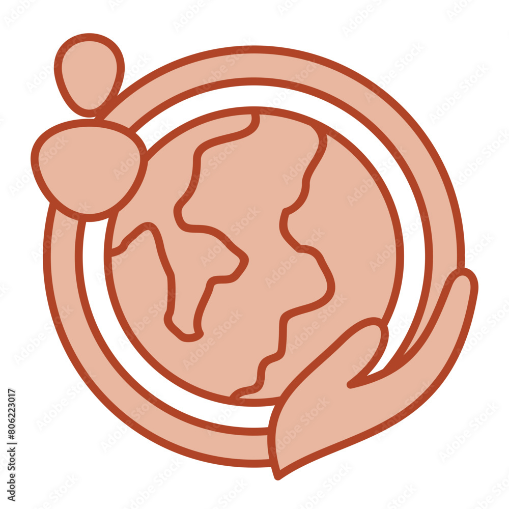 Obraz premium Social Responsibility Icon Brown