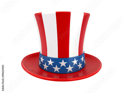 Uncle Sam hat decoration isolated on transparent background