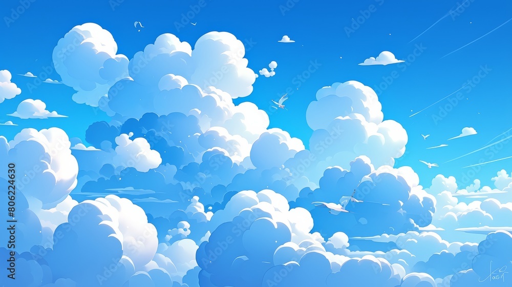 Epic illustration scene of sky with clouds Epic illustration scene of sky with clouds