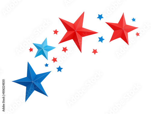 4th of July stars decoration isolated on transparent background