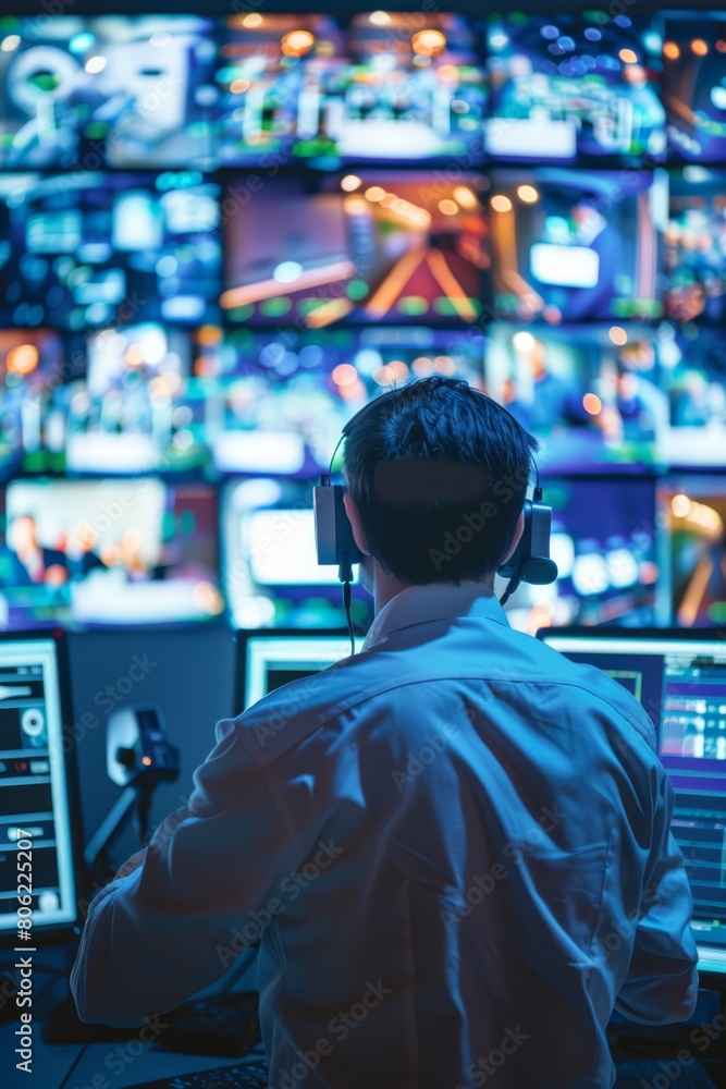 A modern control room equipped with advanced Video Management System software empowers security personnel to monitor and manage multiple surveillance cameras simultaneously
A modern control room equipped with advanced Video Management System software empowers security personnel to monitor and manage multiple surveillance cameras simultaneously
