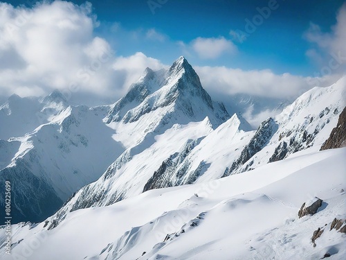 snow covered mountains