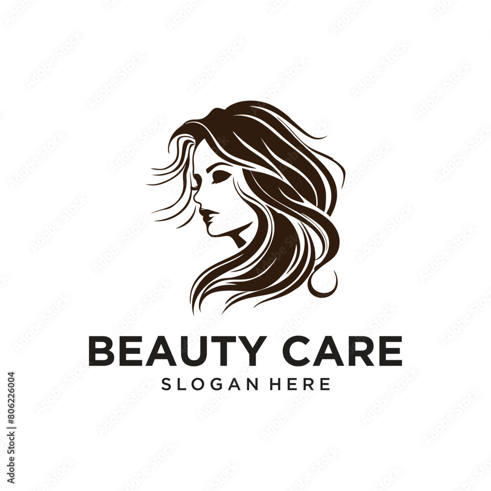 beauty care girl logo design vector illustration beauty care girl logo design vector illustration