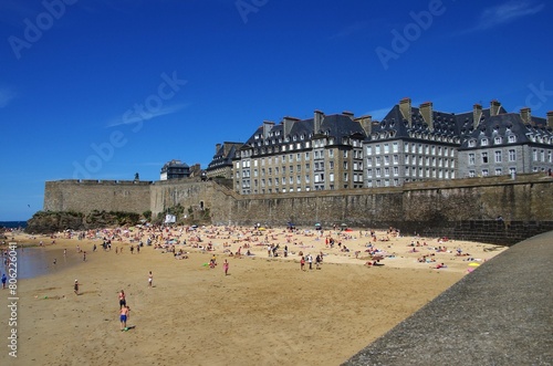Beach in St Malo in Brittany in France, Europe