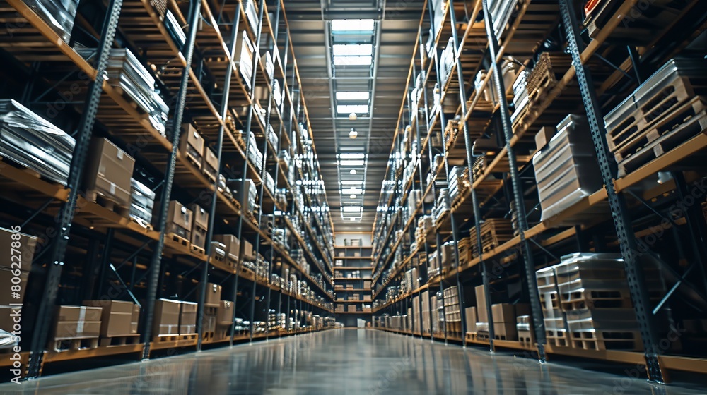 A commercial warehouse scene typical for industrial and logistics companies.

