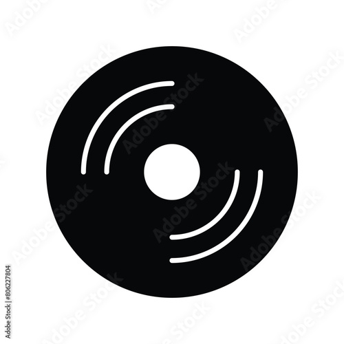 cd icon with white background vector stock illustration