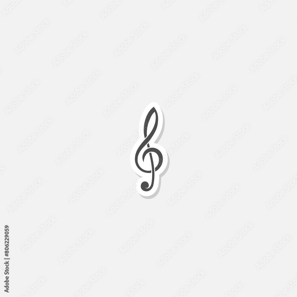 Clef icon sticker isolated on gray background Clef icon sticker isolated on gray background