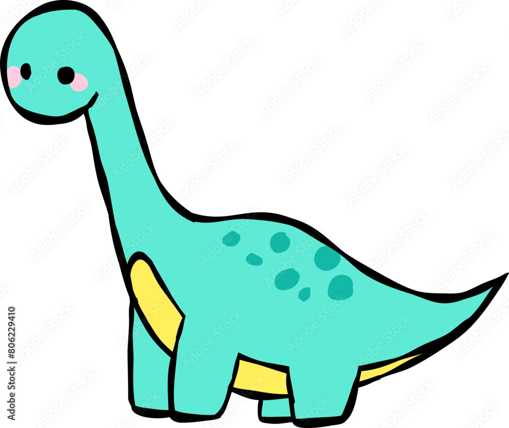 Naklejka premium Illustration of Cute Brachiosaurus