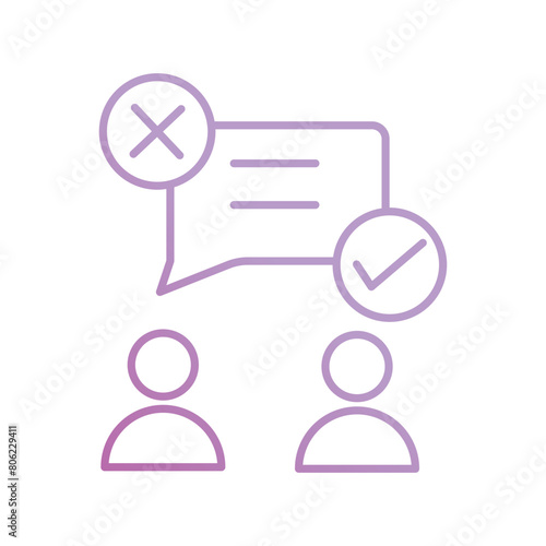 public opinion icon with white background vector stock illustration