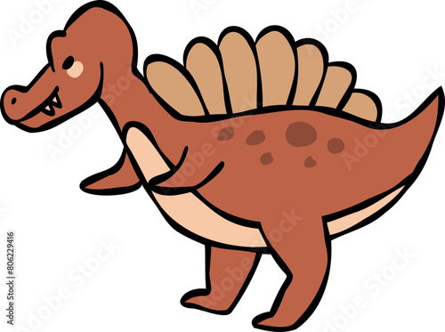 Illustration of Cute Spinosaurus